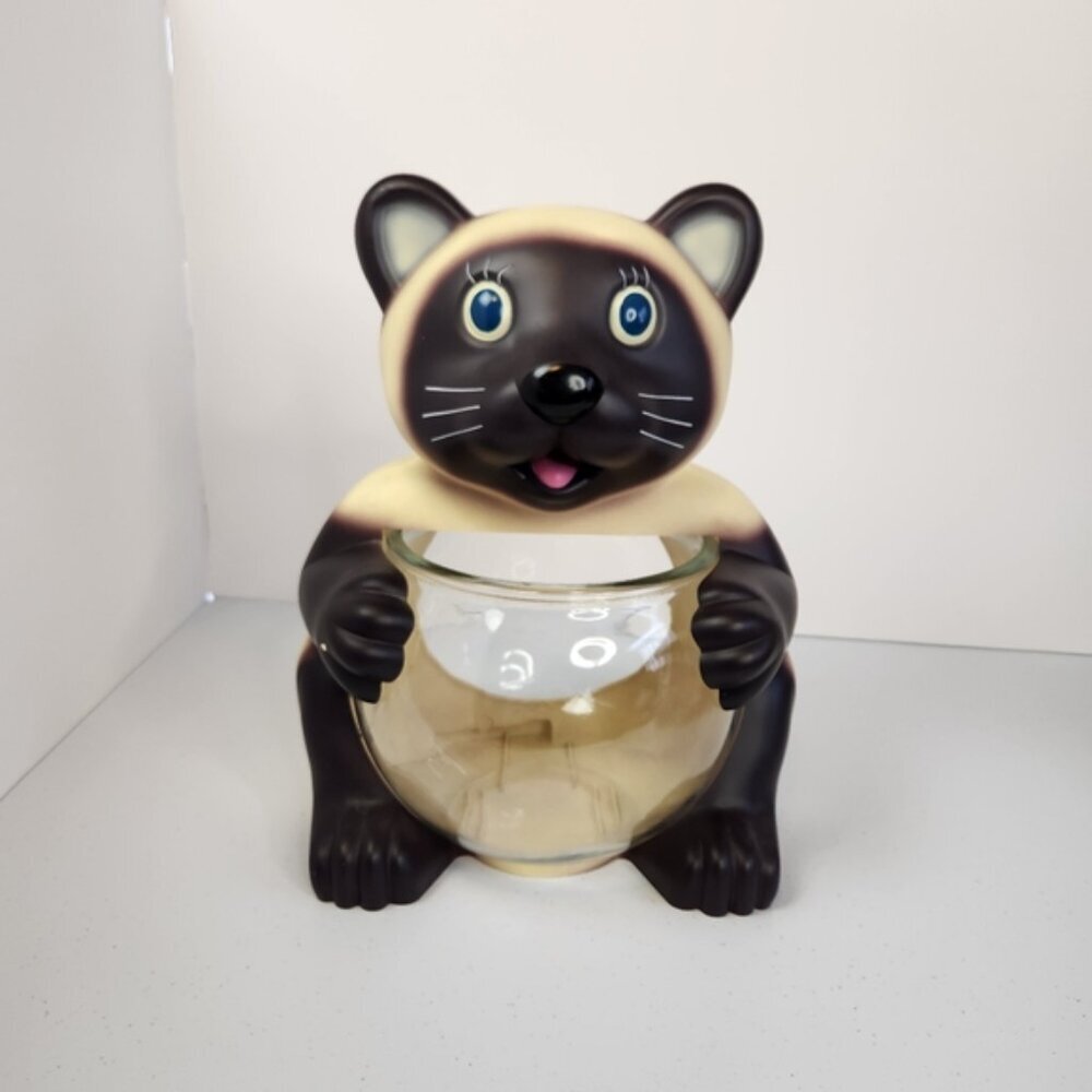 Aquanimal Vintage Fantasy Cat Fish Bowl Aquarium Siamese Cats Kitsch Unique 90s - Picture 11 of 11